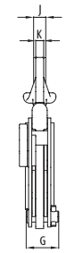 Vertikální svěrka IPU10-A - CROSBY, 2,0t-rozměry
